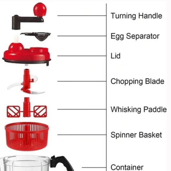 Geedel Manual Vegetable Chopper Dicer Egg Separator Red NIB BRAND NEW - Picture 6 of 8